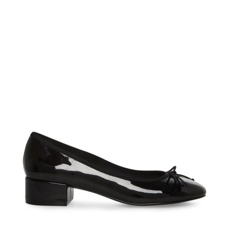 Black Steve Madden Cherish Patent Women's Heels | PH 6875EMC